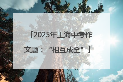 2025年上海中考作文题：“相互成全”