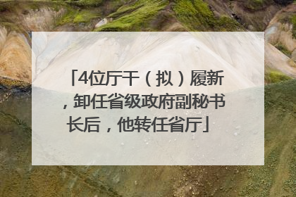 4位厅干（拟）履新，卸任省级政府副秘书长后，他转任省厅