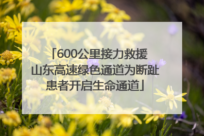 600公里接力救援 山东高速绿色通道为断趾患者开启生命通道